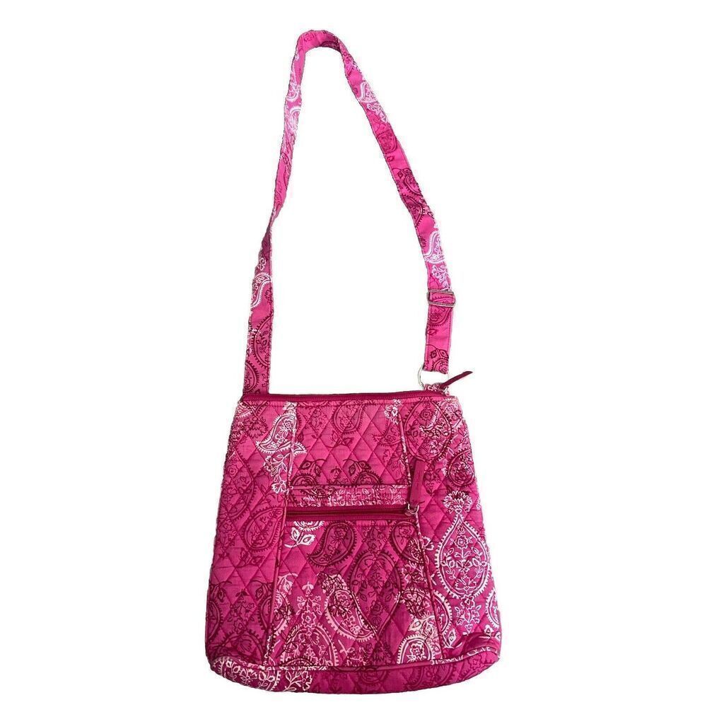 Vera Bradley Purse Tote Hipster Crossbody Pockets STAMPED PAISLEY 11”x11.5”